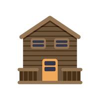 Classic wooden cabin with porch featuring rustic charm in flat design style vector