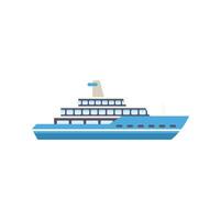 Big modern three deck cruise ship sailing on water vector