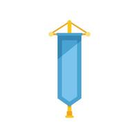 Blue pennant hanging on wooden crossbar displaying important information vector