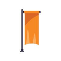 Orange vertical banner flag waving in the wind on a flagpole vector