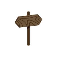 Wooden sign pointing right with wood grain texture vector