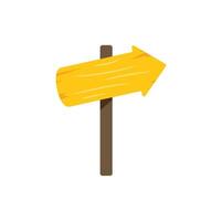 Wooden signpost pointing right with empty space for text vector