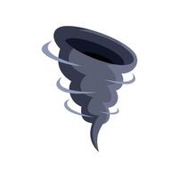Powerful destructive tornado rotating, natural disaster illustration vector