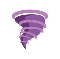 Purple stylized tornado moving fast creating damage vector