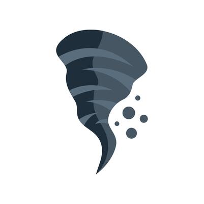 Dark funnel cloud forming a destructive tornado