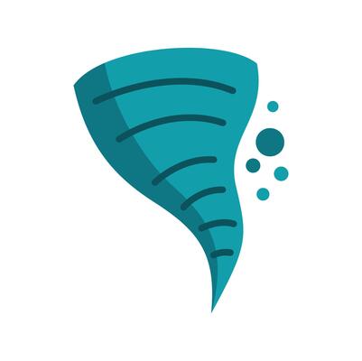 Blue whirlwind spinning and creating air vortex