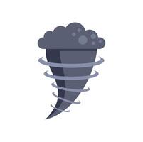 Dark grey tornado spinning with clouds on top vector