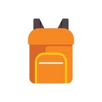 Orange backpack standing with two zipped pockets vector