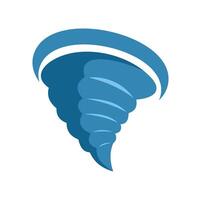 Blue stylized tornado rotating and forming funnel cloud vector