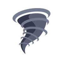 Dark tornado rotating, creating vortex on white background vector
