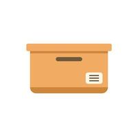Cardboard box with label for delivery and storage vector