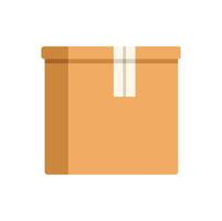 Closed cardboard box standing up with tape on top vector