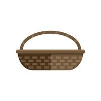 Empty wicker basket standing on white background vector