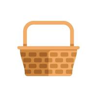 Empty wicker picnic basket standing up illustration vector