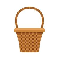 Empty wicker basket standing on white background vector