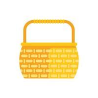 Empty wicker picnic basket waiting to be filled vector