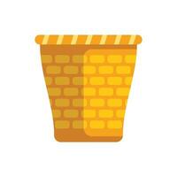 Empty wicker basket with simple pattern for grocery shopping vector
