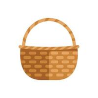 Empty wicker basket with handle waiting to be filled vector