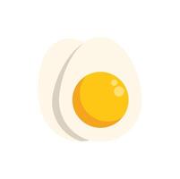 Sliced boiled egg showing yolk and white on white background vector