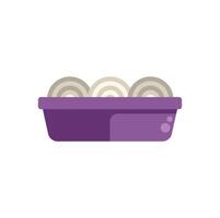 Plastic container holding sliced onions for food storage vector