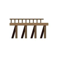 Wooden bridge standing on six pillars with railing vector