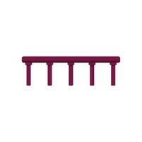 Long bridge standing on six pillars connecting land over water vector