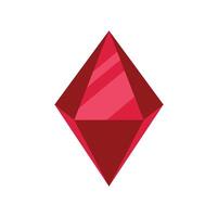 Red gemstone shining brightly with light reflections vector