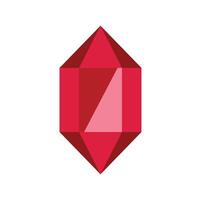 Red gemstone shining with bright light reflection vector