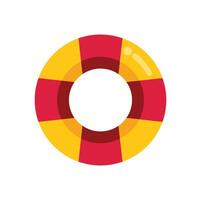 Red and yellow inflatable ring floating on water for safety vector