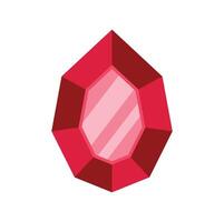 Red gemstone shining bright with light reflecting on facets vector