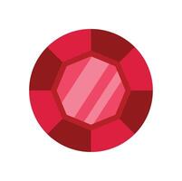Red gemstone shining with light reflections vector