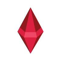 Red gemstone shining with bright facets on white background vector