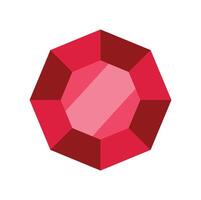 Red ruby gemstone shining brightly isolated on white background vector