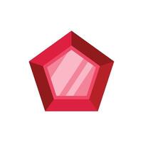 Red gemstone shining brightly with five facets vector