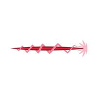 Red laser beam shooting light with star shaped flash effect vector