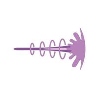 Cartoon magic wand is shooting a spiral of magic ending with a star vector
