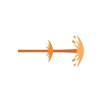 Orange arrow pointing right with motion effect vector