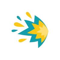 Yellow and blue star shape shooting through space leaving trail vector
