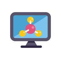 Computer screen showing molecular structure for scientific research vector