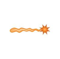 Orange wavy line turning into a star shape on white background vector