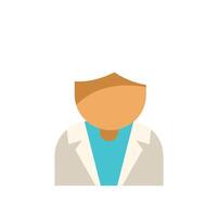 Scientist character wearing lab coat standing facing forward vector