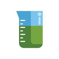 Laboratory beaker filled with green liquid for an experiment vector