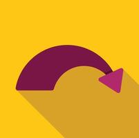 Curved arrow pointing down representing a refresh or return action vector