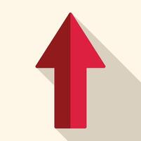 Red arrow pointing up representing growth and success vector