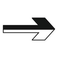 Black arrow pointing right symbolizing direction and progress vector