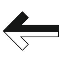 Black and white arrow pointing left representing previous item vector