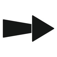 Black arrow pointing right symbolizing forward movement vector