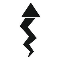 Trending arrow pointing up with a zigzag line symbolizing growth vector
