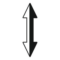 Two way arrow sign showing up and down directions vector