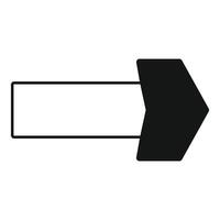 Black arrow sign pointing right with empty space for text vector